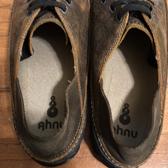 Ahnu Distressed Leather Brown Slip On Oxfords Fold Back Loafer main image 6